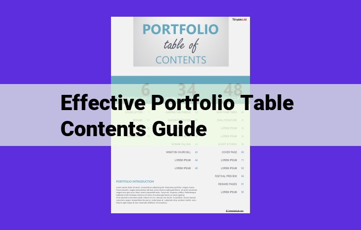 A Comprehensive Guide to Building an Effective Portfolio Table of Contents