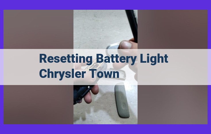 How to Reset the Battery Light on a Chrysler Town Country: A Step-by-Step Guide