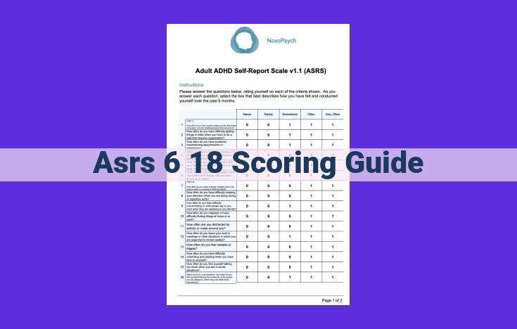 ASRS-6 18: Comprehensive Early Detection Tool for Autism Spectrum Disorder (ASD)